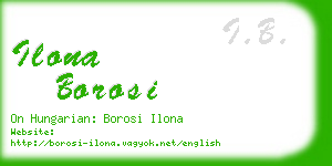 ilona borosi business card